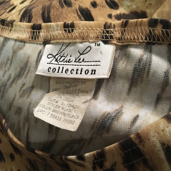 Kathie Lee Leopard Print Top M FREE SHIP - Picture 4 of 5